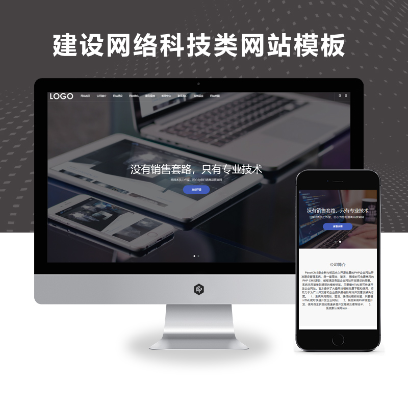 PBOOTCMS响应式网站建设网络科技类网站模板源码下载(自适应手机端)