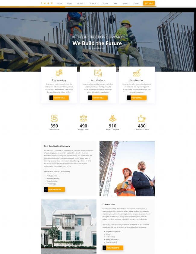 现代工程建筑公司网站模板